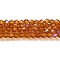 Transparent Electroplate Glass Beads Strands, AB Color Plated, Faceted, Bicone, Dark Orange, 2.9~3.3mm, about 135~140pcs/strand, 38~40cm