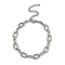 Anti-Tarnish 304 Stainless Steel Oval Link Chain Anklets, Stainless Steel Color, 7-3/4 inch(19.8cm)