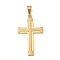 304 Stainless Steel Pendants, Cross Pendants, Real 18K Gold Plated, 41x25x2.5mm, Hole: 8x5mm