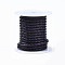 Braided Cowhide Leather Cord, Leather Rope String for Bracelets, with Cotton Thread inside, Indigo, 4mm, about 5.46 yards(5m)/roll