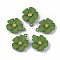Spray Painted Alloy Pendants, Flower, Green, 23.5x19.5x6mm, Hole: 1.8mm