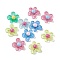 Flower Transparent Resin Cabochons, Mixed Color, 30x29x7.8mm