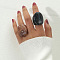 Retro Acrylic Finger Ring Sets with Irregular Texture for Women, Mixed Color