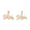 Mother's Day Theme Brass Micro Pave Clear Cubic Zirconia Pendants, Word Shapes, Real 18K Gold Plated, 15.5x23x3mm, Hole: 3.5x4mm