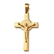 304 Stainless Steel Religion Jesus Cross Pendants, PVD Vacuum Plating, Golden, 37.5x21x4.5mm, Hole: 4x7.5mm