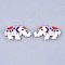 Handmade Seed Beads Pendants, with Elastic Thread, Loom Pattern, Elephant, White, 18x30x1.5mm, Hole: 0.7mm