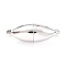 Tarnish Resistant 304 Stainless Steel Magnetic Clasps with Loops, Oval, Stainless Steel Color, 22x8mm, Hole: 1.2mm
