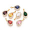 Brass Micro Pave Cubic Zirconia Pendants, Cadmium Free & Nickel Free & Lead Free, Teardrop, Real 18K Gold Plated, Mixed Color, 19.5x12.5x7~7.5mm, Hole: 5x2.5mm