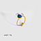 Oval Natural Lapis Lazuli Ring, Stainless Steel Cuff Ring, Fashionable Women's Ring, Real 18K Gold Plated