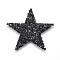 Plastic Clothing Patches, with Resin Rhinestone, Star, Black, 60x60x2.5mm