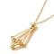Brass Macrame Pouch Empty Stone Holder for Pendant Necklaces Making, with Cable Chains, Golden, 19.49 inch(49.5cm), Pendant: 35mm