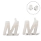 Hypoallergenic Bioceramics Zirconia Ceramic Stud Earrings, No Fading and Nickel Free, Alphabet, Letter M, 7x6.5mm