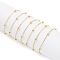 Brass Flat Oval Cable Chains with Round Beaded, Satellite Chains, Unwelded, with Cardboard Display Cards, Golden, 2.2x1.7x0.23mm, Bead: 3.5mm, about 9.84 Feet(3m)/Set