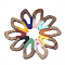 Resin & Walnut Wood Pendants, Twisted Oval, Mixed Color, 38x19.5x4mm, Hole: 2mm