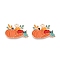 Thanksgiving Day Theme Alloy Enamel Pendants, Light Gold, Lead Free & Cadmium Free, Pumpkin, 16x23.5x1mm, Hole: 1.6mm