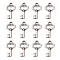 Gifts Ideas for Her Tibetan Style Alloy Charms, Lead Free and Cadmium Free, Skeleton Key, Antique Silver, 15.5x9x2.5mm, Hole: 1mm
