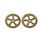 Tibetan Style Alloy Steampunk Pendants, Cadmium Free & Lead Free, Gear, Antique Bronze, 31x1mm, Hole: 4mm, about 257pcs/1000g