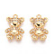 Brass Micro Pave Clear Cubic Zirconia Pendants, Bear Charms, Nickle Free, Real 18K Gold Plated, 14.8x9.9x3mm, Hole: 1.2mm