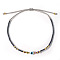 Bohemian Glass Seed Beaded Braided Bead Bracelets, Resin Evil Eye Jewelry for Women, Gray, Inner Diameter: 11 inch(28cm)