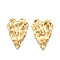 304 Stainless Steel Pendants, Heart Charms, Textured, Ion Plating(IP), Real 18K Gold Plated, 43x29x4mm, Hole: 2.4mm