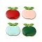 Teachers' Day Brass Enamel Charms, Cadmium Free & Nickel Free & Lead Free, Real 18K Gold Plated, Apple Charm, Mixed Color, 11x12x2mm, Hole: 1mm