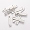 Tarnish Resistant 201 Stainless Steel Links connectors, Rectangle with Heart, Stainless Steel Color, 24.8x4.8x1mm, Hole: 1.5mm