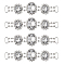 4Pcs Silver Plated Brass Rhinestone Connector Charms, Oval Links Ornament for Bikini Decoration, Crystal, 23x95x6.5mm, Hole: 10x4mm