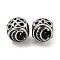 304 Stainless Steel Beads Rhinestone Settings, Large Hole Beads, Round, Letter C, 9.5x8.5x9.5mm, Hole: 4mm, Fit for 0.8mm Rhinestone.