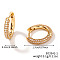Elegant Brass Clear Cubic Zirconia Hoop Earrings, Golden, Ring, 17x3mm