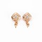 Brass Micro Pave Clear Cubic Zirconia Peg Bails Pendants, Nickel Free, For Half Drilled Beads, Rhombus, Real 18K Gold Plated, 17x9x5mm, Hole: 1.6mm, Pin: 0.8mm