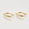 Brass Hoop Earring Findings with Latch Back Closure, Nickel Free, with Horizontal Loop, Horse Eye, Real 18K Gold Plated, 17.5x5x12.5mm, Hole: 1.2mm, pin: 1x0.7mm