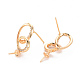 Серьги из латуни с микропейвом и прозрачным фианитом KK-T062-232G-NF-2
