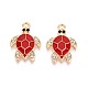 Rhinestone сплава и эмали подвески PALLOY-T092-40G-03-1