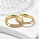 Серьги-кольца из латуни с микро-паве из фианита EJEW-K083-36G-B-1