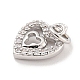 Сердце из латуни с подвесками из циркония KK-Q814-07P-2