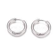 Серьги-кольца Huggie Hoop из нержавеющей стали 304 EJEW-G272-01-14mm-P