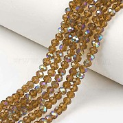 Стеклянные бусины с гальваническим покрытием  EGLA-A034-T10mm-L10