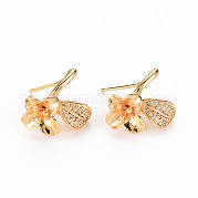 Серьги из латуни с микропейвом и прозрачным фианитом KK-S356-257-NF