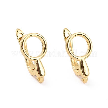 Латунные серьги-кольца с застежкой сзади KK-D086-11G-1