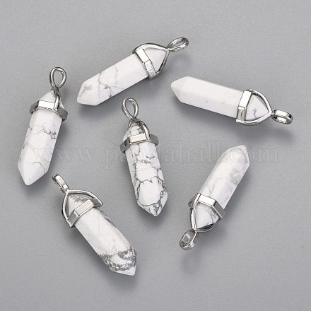 Подвески из натурального говлита с двойным концом и острым концом G-F295-04F-1