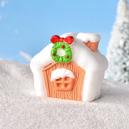 Фигурка дома из смолы в рождественском стиле XMAS-PW0001-091P-1