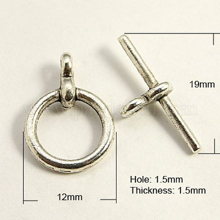 Застежки тоггл в тибетском стиле  TIBE-A001-25AS-1