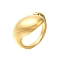 304 Stainless Steel Open Cuff Rings for Women, Real 18K Gold Plated, Inner Diameter: 17mm