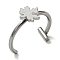 Non-Tarnish 304 Stainless Steel Eyebrow Ring, Lip Piercing and Nose Studs Body Jewelry, Maple Leaf, Stainless Steel Color, 11x12mm, Pin: 1mm