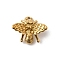 304 Stainless Steel Charms, Ion Plating(IP), Bees Charm, Real 18K Gold Plated, 11.5x14x4mm, Hole: 1.8mm