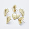 Brass Stud Earring Findings, with Loop, Long-Lasting Plated, Real 18K Gold Plated, Nickel Free, Heart, 19x19mm, Hole: 2.5mm, Pin: 0.5mm