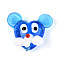 Handmade Lampwork Beads, Mice, Dodger Blue, 18~21x21~24x12~13mm, Hole: 1.5~1.8mm