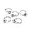 Brass Ring Shanks, Loop Ring Base, Adjustable, Platinum, 16mm