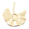 Brass Pendants Cabochon Settings, Cadmium Free & Nickel Free & Lead Free, Leaf, Real 18K Gold Plated, tray: 13.5x9mm, 58.5x50.5x2mm, Hole: 1.8mm
