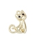 Plated Alloy Enamel Pendants, Cat Charms, Gold, 20x15x4mm, Hole: 1.8mm